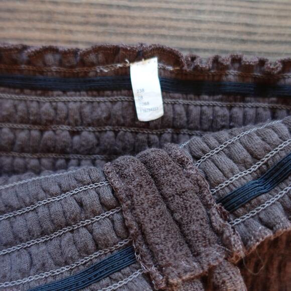 VTG 90s Y2K Terrycloth Babydoll Dress Small Brown Halter Smocked Mini Cover Up - Picture 2 of 6